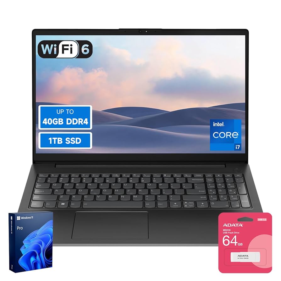 Laptop Lenovo, Intel 10-Core i7-13620H (Beat Ultra 7 255U), 40 GB DDR4 RAM, 1TB PCIe SSD, WiFi 6, Bluetooth 5.2, FHD de 15.6, RJ45, tipo C, HDMI, Windows 11 Pro